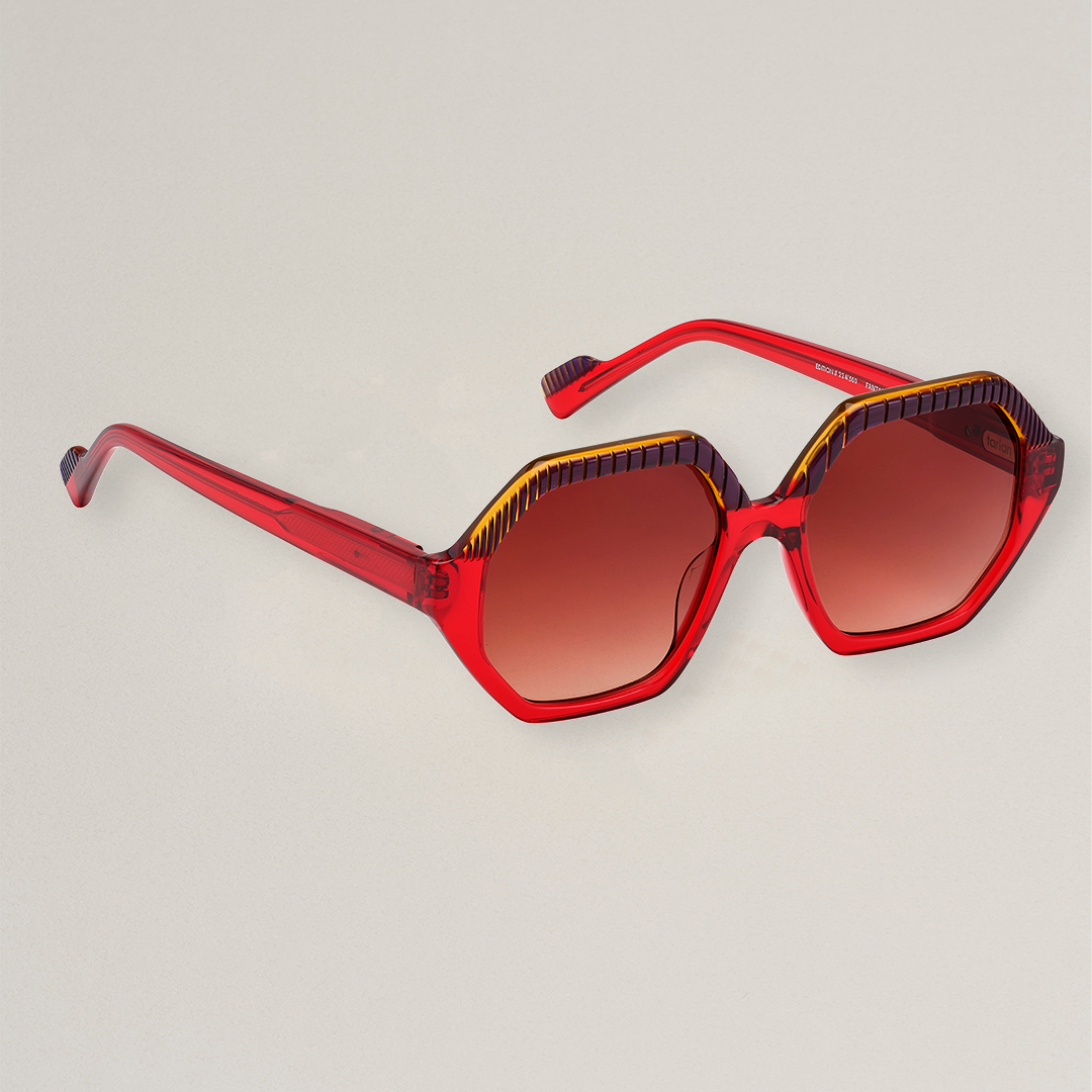 Tarian-Fantasy-large-hexagon-sunglasses-red-orange-darkpurple